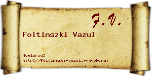 Foltinszki Vazul névjegykártya